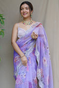 Light Blue Organza Saree