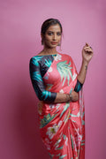 Rouge Pink Digital Print Saree