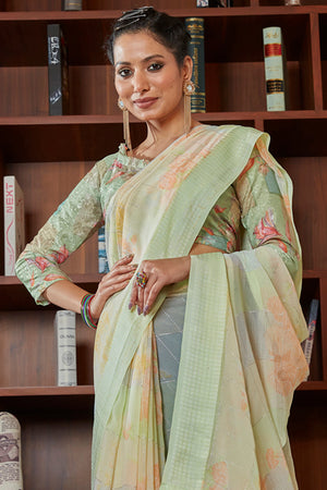 Mint Green Georgette Saree