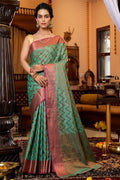 Pine Green Silk Saree