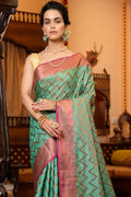 Pine Green Silk Saree