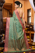 Pine Green Silk Saree