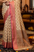 Buttermilk Beige Silk Saree