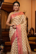 Buttermilk Beige Silk Saree