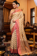 Buttermilk Beige Silk Saree
