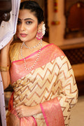 Buttermilk Beige Silk Saree