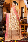 Buttermilk Beige Silk Saree