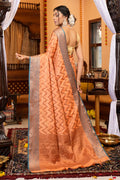 Cantaloupe Orange Silk Saree