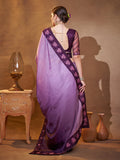 Purple Embellished Embroidered Silk Saree