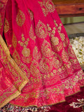 Pink Embroidered Work Designer Silk Saree