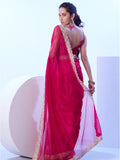 Pink Embellished Beads And Stones Satin Saree