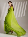 Green Pure Chiffon Designer Saree