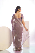 Mos Embroidered Work Saree With Embroidered Work Blouse Piece