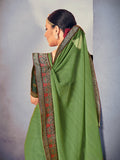 Green Georgette Ready To Wear Saree With Blouse Piece