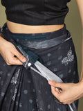 Black Cotton Saree With Blouse Piece