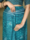 Sea Green Cotton Saree With Blouse Piece