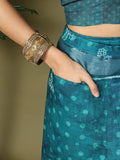 Sea Green Cotton Saree With Blouse Piece