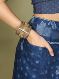 Blue Cotton Saree With Blouse Piece