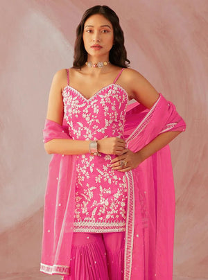 Hot Pink Georgette Salwar Suit
