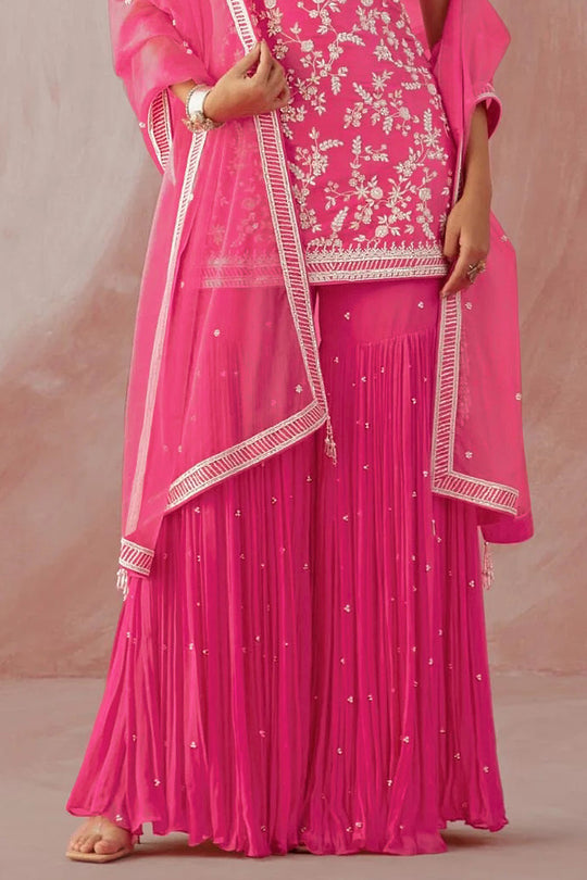 Hot Pink Georgette Salwar Suit