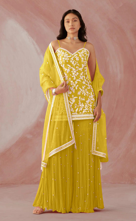 Mellow Yellow Georgette Salwar Suit