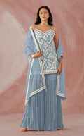 Dusky Blue Georgette Salwar Suit