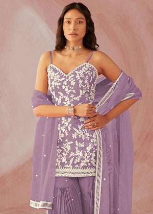 Heather Lavender Georgette Salwar Suit