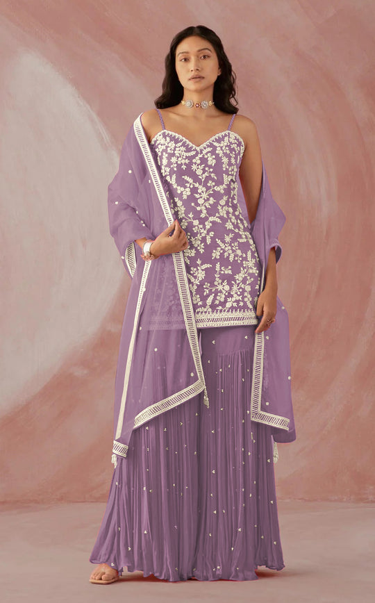 Heather Lavender Georgette Salwar Suit
