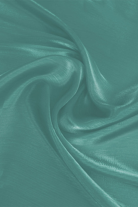 Teal Organza Ready To Wear Saree With Blouse Piece