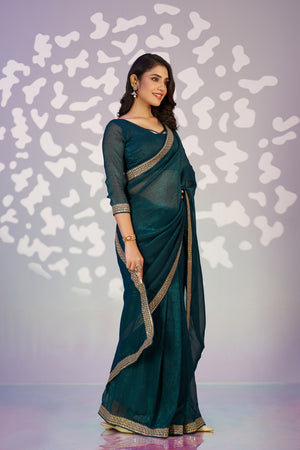 Ready To Wear Crunchy Embroidered Lace Border With Embroidered Blouse Piece