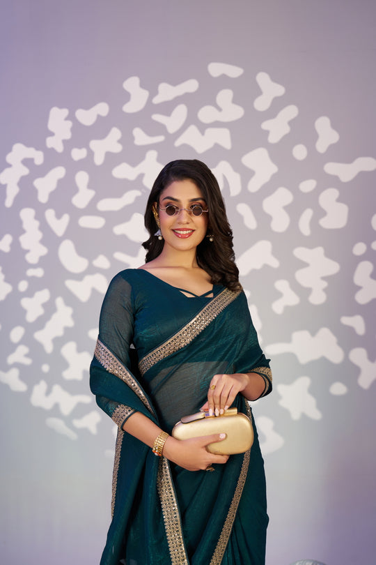 Ready To Wear Crunchy Embroidered Lace Border With Embroidered Blouse Piece