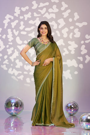 Ready To Wear Mos Embroidered Lace Border With Embroidered Work Blouse Piece