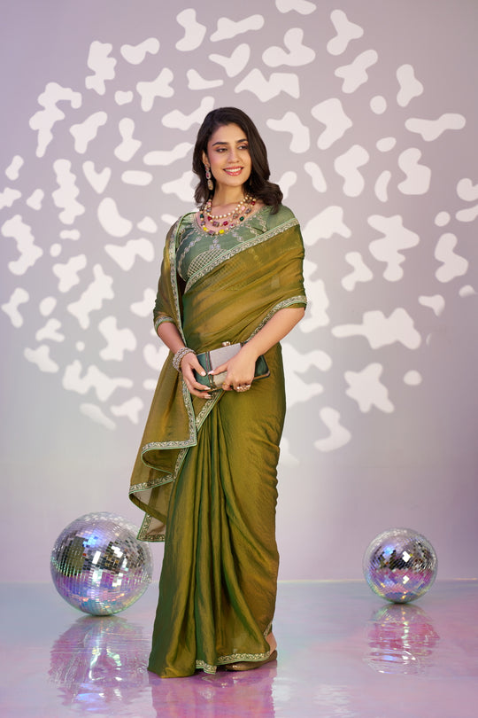 Ready To Wear Mos Embroidered Lace Border With Embroidered Work Blouse Piece