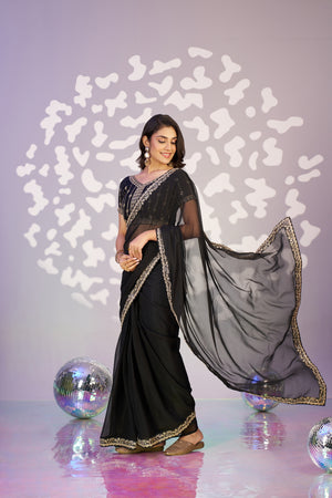 Ready To Wear Simmer Embroidered Lace Border With Embroidered Sequins Blouse Piece