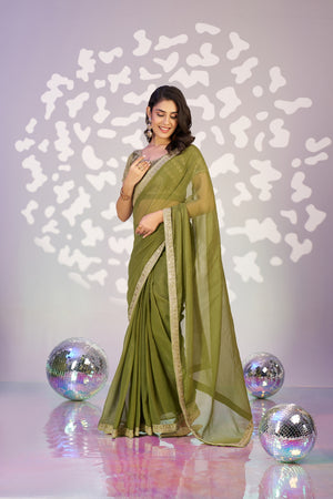 Ready To Wear Simmer Embroidered Lace Border With Embroidered Sequins Blouse Piece