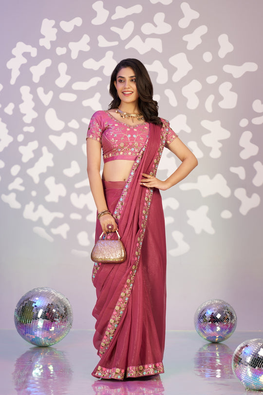 Ready To Wear Simmer Embroidered Lace Border With Embroidered Sequins Blouse Piece