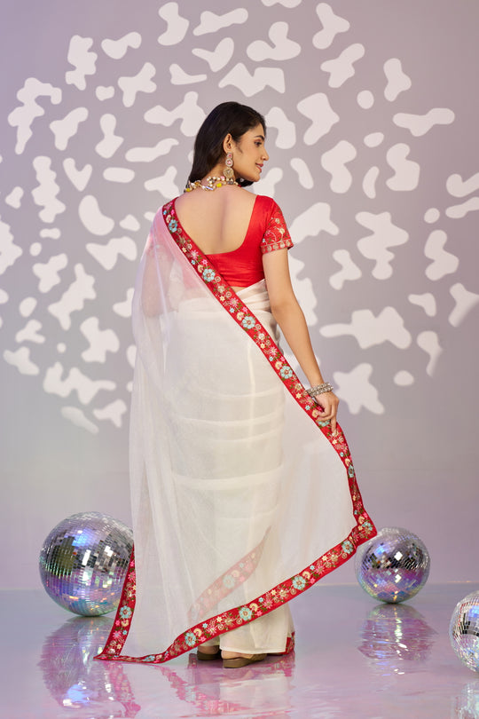 Ready To Wear Simmer Embroidered Lace Border With Embroidered Sequins Blouse Piece