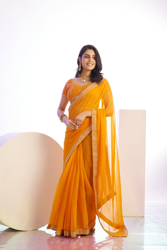 Ready To Wear Simmer Embroidered Lace Border With Embroidered Sequins Blouse Piece