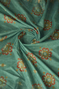 Sea Green Cotton Silk Saree With Blouse Piece