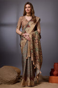 Beige Cotton Silk Saree With Blouse Piece