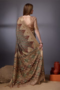 Beige Cotton Silk Saree With Blouse Piece