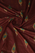 Maroon Cotton Silk Saree With Blouse Piece