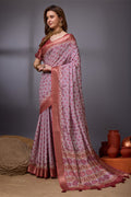 Pink Cotton Silk Saree With Blouse Piece