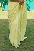 Yellow Georgette Saree With Blouse Piece