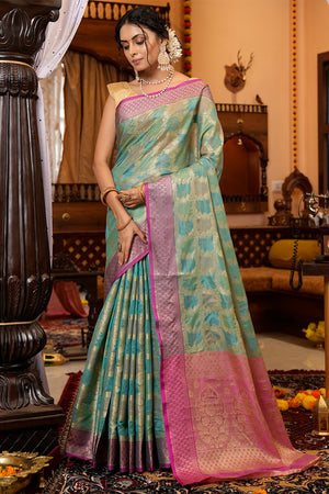 Pastel Green Silk Saree