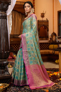 Pastel Green Silk Saree