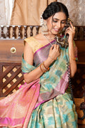 Pastel Green Silk Saree