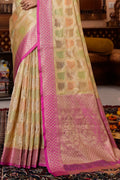 Buttermilk Beige Silk Saree
