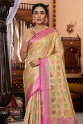 Buttermilk Beige Silk Saree