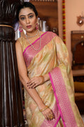 Buttermilk Beige Silk Saree